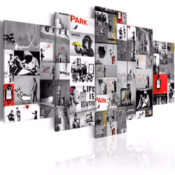 Planete Discount PD8276-200-100, Banksy, Noir, Bleu, Blanc, Jaune, Panneaux MDF, 2000 mm, 20 mm, 1000 mm