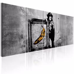 Planete Discount PD8284-225-90, Banksy, Noir, Blanc, Jaune, Panneaux MDF, 2250 mm, 20 mm, 900 mm