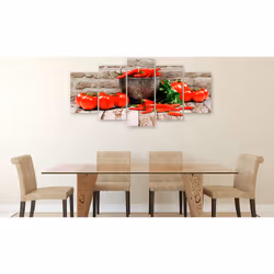 Tableau Nature morte Red Vegetables (5 Parts) Brick Wide - PD11838-200-100