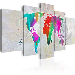 Tableau Cartes du monde Colourful Planet - PD11549-200-100