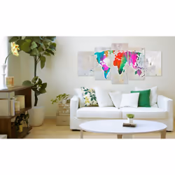 Tableau Cartes du monde Colourful Planet - PD11549-200-100