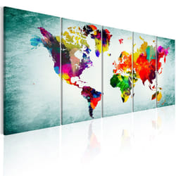 Tableau Cartes du monde World Map: Green Vignette - PD11552-225-90