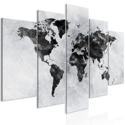 Tableau Cartes du monde Concrete World (5 Parts) Wide - PD11560-200-100