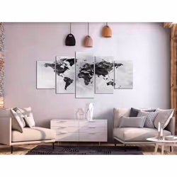 Tableau Cartes du monde Concrete World (5 Parts) Wide - PD11560-200-100
