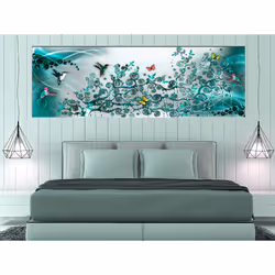 Tableau Hummingbirds Dance 1 Pièce Turquoise Narrow - PD8288-150-50