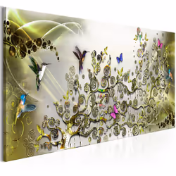 Planete Discount PD8289-150-50, Oiseaux, Vert, Multicolore, Blanc, Panneaux MDF, 1500 mm, 20 mm, 500 mm