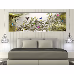 Tableau Hummingbirds Dance 1 Pièce Green Narrow - PD8289-150-50