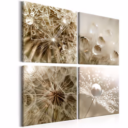 Planete Discount PD11224-80-80, Fleurs variées, Beige, Gris, Panneaux MDF, 800 mm, 20 mm, 800 mm