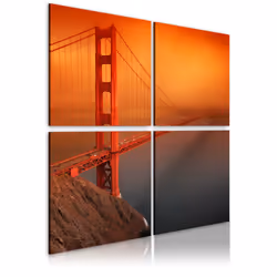 Planete Discount PD12150-40-40, San Francisco, Marron, Gris, Orange, Rouge, Panneaux MDF, 400 mm, 20 mm, 400 mm