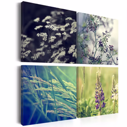 Planete Discount PD11238-80-80, Fleurs variées, Noir, Vert, Blanc, Panneaux MDF, 800 mm, 20 mm, 800 mm
