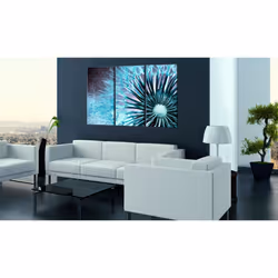 Tableau Fleurs Toucher bleu - PD11249-120-80