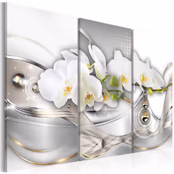 Planete Discount PD11253-120-80, Orchidées, Crème, Vert, Gris, Blanc, Panneaux MDF, 1200 mm, 20 mm, 800 mm