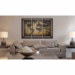 Tableau Cartes du monde The Framed World - PD11571-120-80
