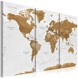 Tableau Cartes du monde World Map: White Poetry - PD11574-120-80