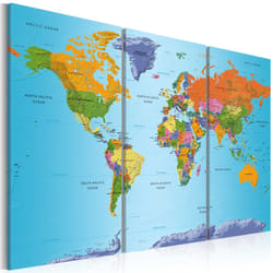 Tableau Cartes du monde World Map: Colourful Note - PD11576-120-80