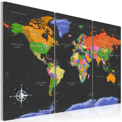 Tableau Cartes du monde Maps: Dark Depth - PD11579-120-80