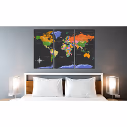 Tableau Cartes du monde Maps: Dark Depth - PD11579-120-80