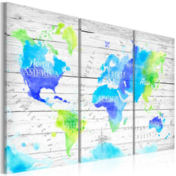 Tableau Cartes du monde Voyages colorés - PD11583-120-80