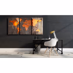 Tableau Cartes du monde World Map: Rusty World - PD11587-120-60