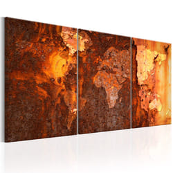 Tableau Cartes du monde World Map: Old Rust - PD11588-120-60