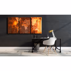 Tableau Cartes du monde World Map: Old Rust - PD11588-120-60
