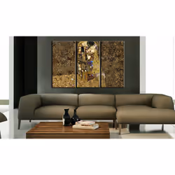 Tableau Tableau stylisé Klimt inspiration - Baiser - PD12016-120-80