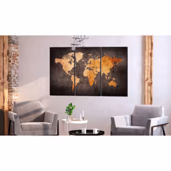 Tableau Cartes du monde Chestnut World Map - PD11590-120-80