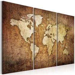 Tableau Cartes du monde World Map: Brown Texture - PD11591-120-80