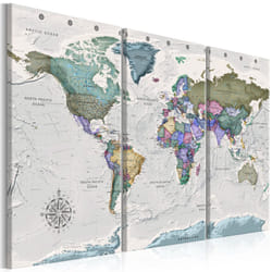 Tableau Cartes du monde World Destinations (3 Parts) - PD11592-120-80