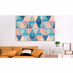 Tableau Zen Oriental Triangles (3 Parts) - PD12593-120-80