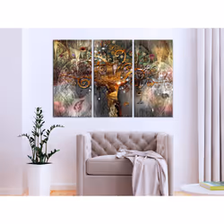 Tableau Tableau stylisé Golden Tree (3 Parts) - PD12017-120-80