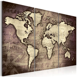 Tableau Cartes du monde Golden Travels - PD11603-120-80