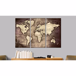 Tableau Cartes du monde Golden Travels - PD11603-120-80