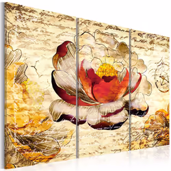 Planete Discount PD11260-120-80, Fleurs variées, Beige, Noir, Rouge, Jaune, Panneaux MDF, 1200 mm, 20 mm, 800 mm