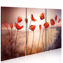 Planete Discount PD11261-120-80, Coquelicots, Beige, Violet, Rouge, Panneaux MDF, 1200 mm, 20 mm, 800 mm