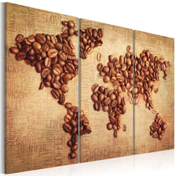 Tableau Cartes du monde Cafés du monde - triptyque - PD11605-120-80