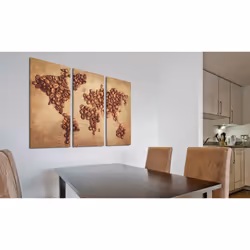 Tableau Cartes du monde Cafés du monde - triptyque - PD11605-120-80