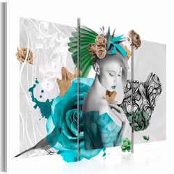 Planete Discount PD11893-90-60, Femme, Noir, Gris, Turquoise, Blanc, Panneaux MDF, 900 mm, 20 mm, 600 mm