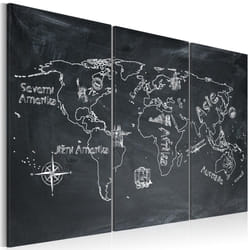 Tableau Cartes du monde Leçon de géographie (langue tchèque) - triptyque - PD11633-120-80