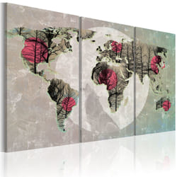 Tableau Cartes du monde Carte du Monde: Pleine lune - triptyque - PD11655-120-80