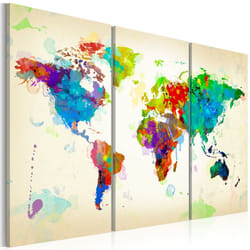 Tableau Cartes du monde All colors of the World - triptych - PD11657-120-80