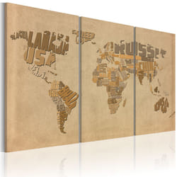 Tableau Cartes du monde Ancienne carte du monde - triptyque - PD11666-120-80