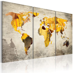 Tableau Cartes du monde Continents ensoleillés - triptyque - PD11669-120-80