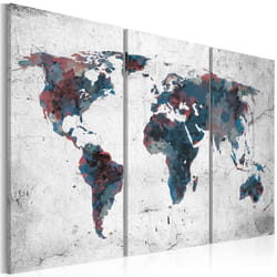 Tableau Cartes du monde Continents inconnus - triptyque - PD11681-120-80