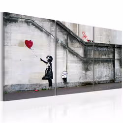 Planete Discount PD8324-60-30, Banksy, Gris, Rouge, Panneaux MDF, 600 mm, 20 mm, 300 mm