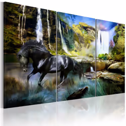 Planete Discount PD8330-120-80, Chevaux, Marron, Gris, Turquoise, Blanc, Jaune, Panneaux MDF, 1200 mm, 20 mm, 800 mm