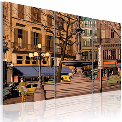Planete Discount PD12157-90-60, Paris, Bleu, Marron, Panneaux MDF, 900 mm, 20 mm, 600 mm
