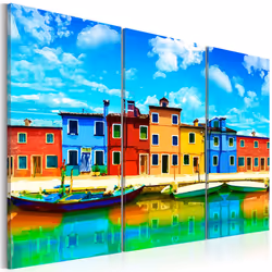 Planete Discount PD12160-120-80, Venise, Bleu, Vert, Orange, Rouge, Blanc, Jaune, Panneaux MDF, 1200 mm, 20 mm, 800 mm