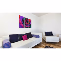 Tableau Fleurs Rose irisée - PD11268-120-80