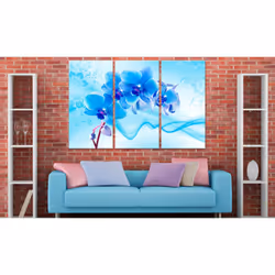 Tableau Fleurs Ethereal orchid - blue - PD11271-120-80